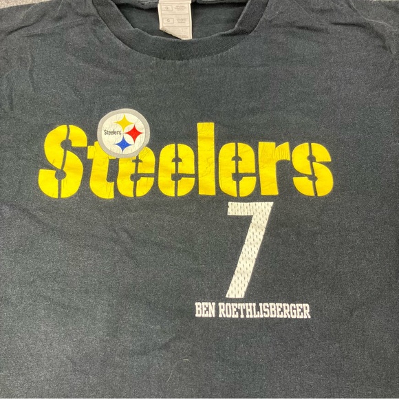 Vintage NFL Ben Roethlisberger Steelers T-Shirt Men’s Size Large Black Y2K - Picture 5 of 9
